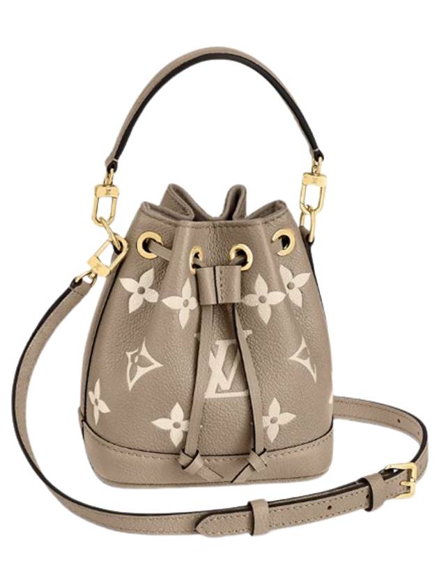 Women's Nano Noe Monogram Bucket Bag Grey Cream