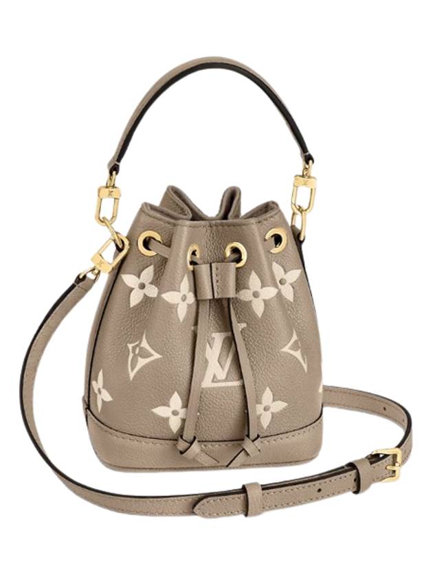 Women's Nano Noe Monogram Bucket Bag Grey Cream