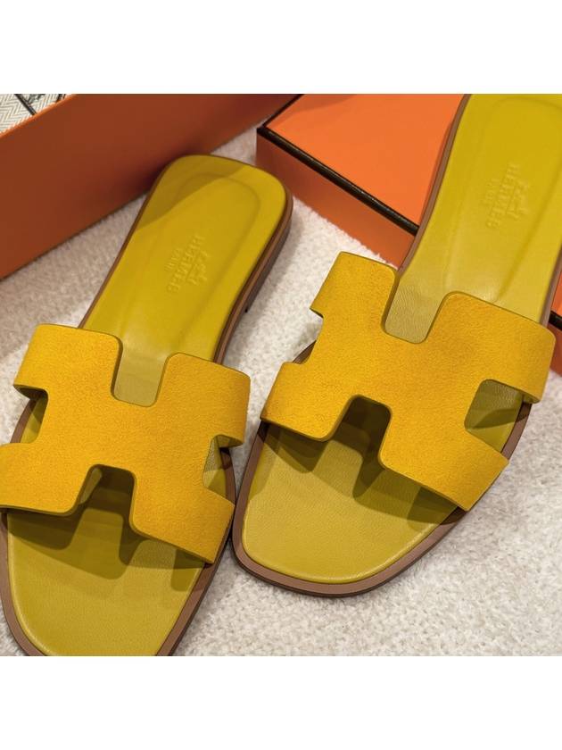 Women s Oran Sandals Calfskin Suede Yellow