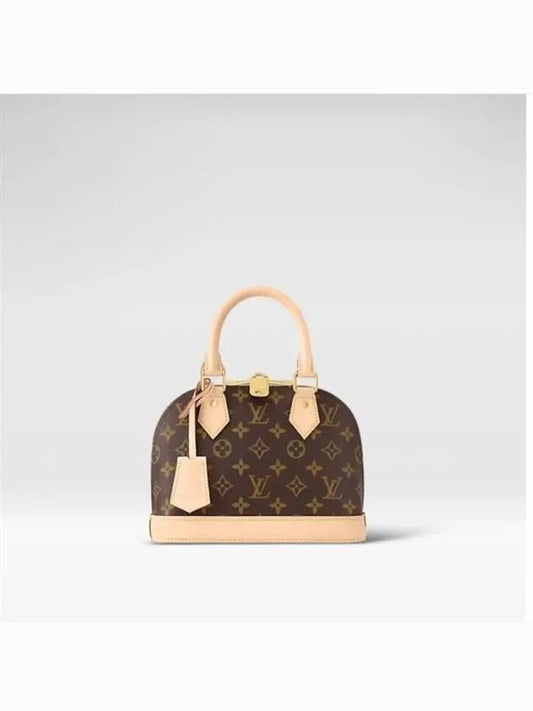 Alma BB Monogram Tote Bag Brown