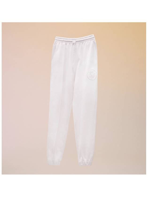 Women's Embroidered Jogger Track Pants White