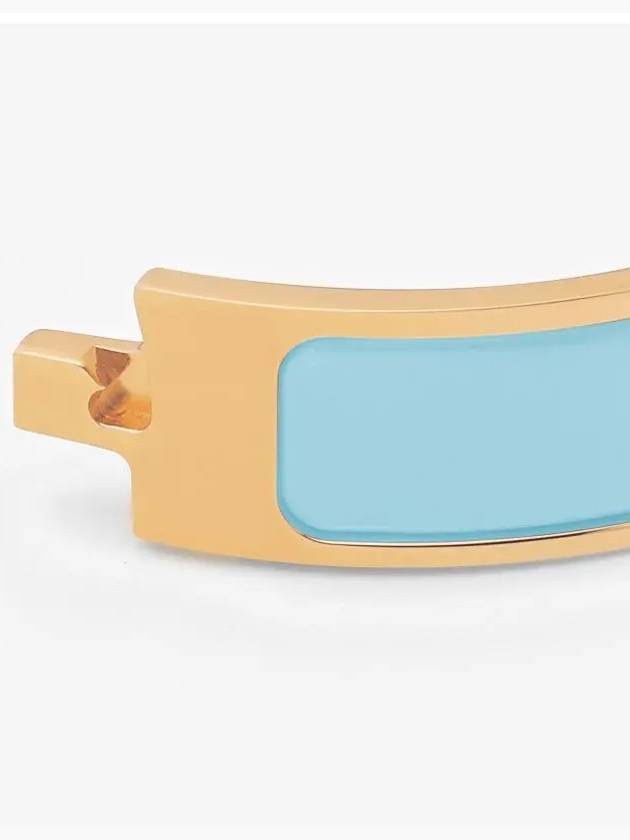 Hermes H700001F 7Z Clickash CLIC H gold aqua bangle bracelet