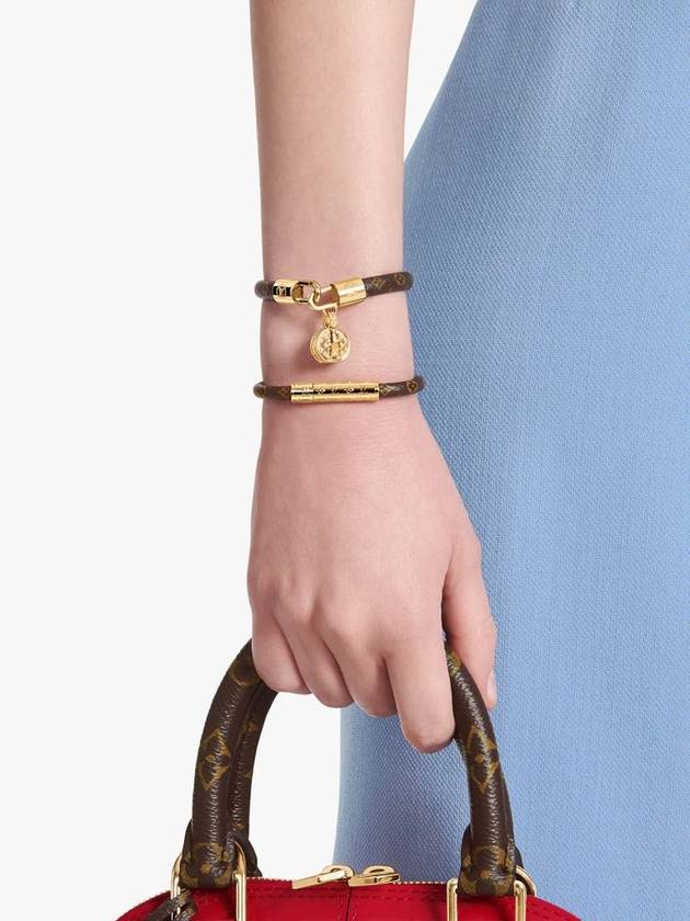 Women's LV Tribute Charm Bracelet Brown Gold