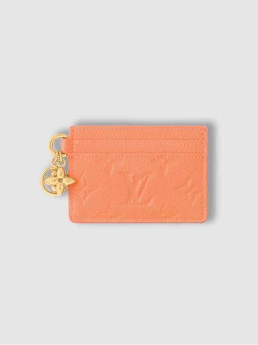 Women's LV Charm Card Holder Monogram Empreinte Abricot M83586