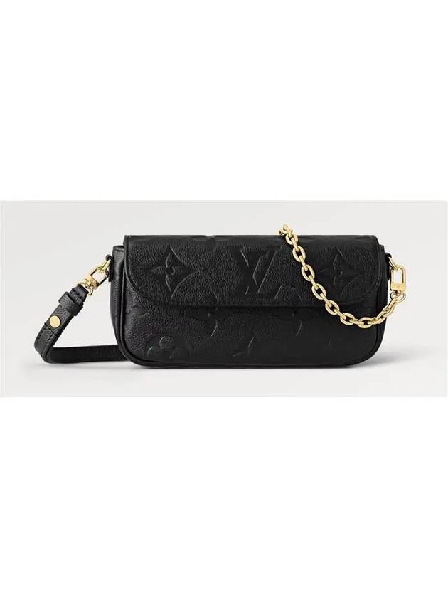 Women's Ivy Monogram Empreinte Chain Long Wallet Black