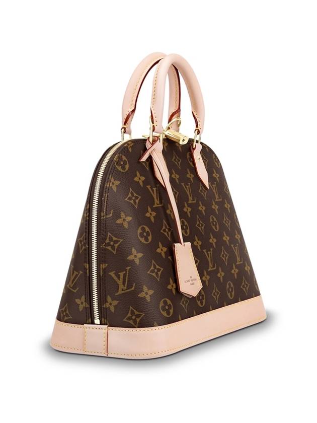 Alma PM Monogram Canvas Tote Bag Brown