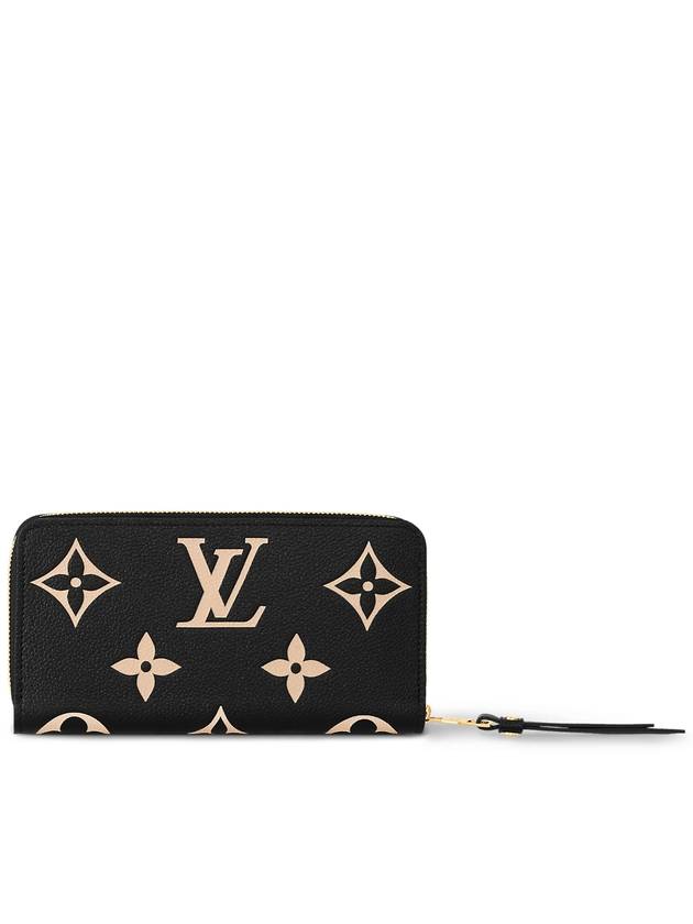 Zippy Monogram Long Wallet Black Beige