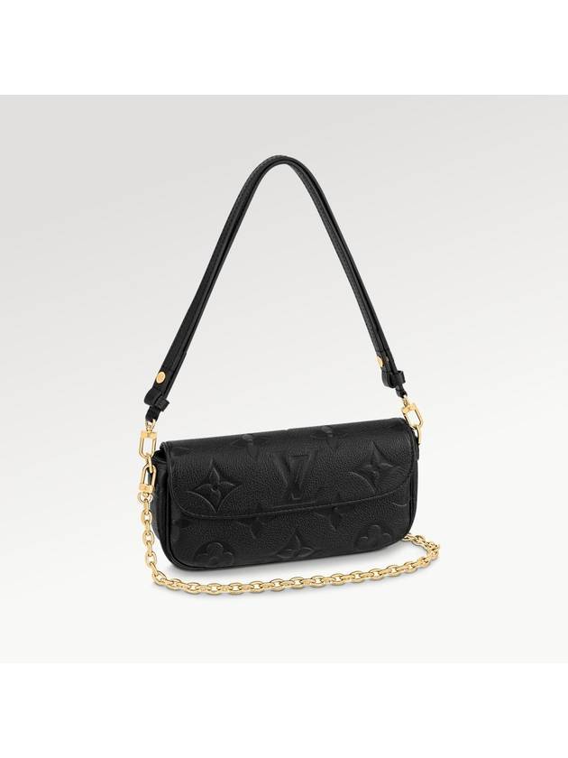 Women's Ivy Monogram Empreinte Chain Long Wallet Black