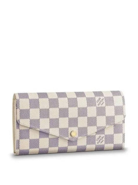 Women's Sara Damier Azur Long Wallet Ivory