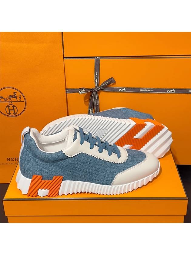 Women's Bouncing Sneakers Chevron Denim H Orange Logo