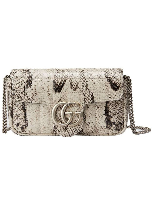 Women's GG Marmont Python Super Mini Bag Beige