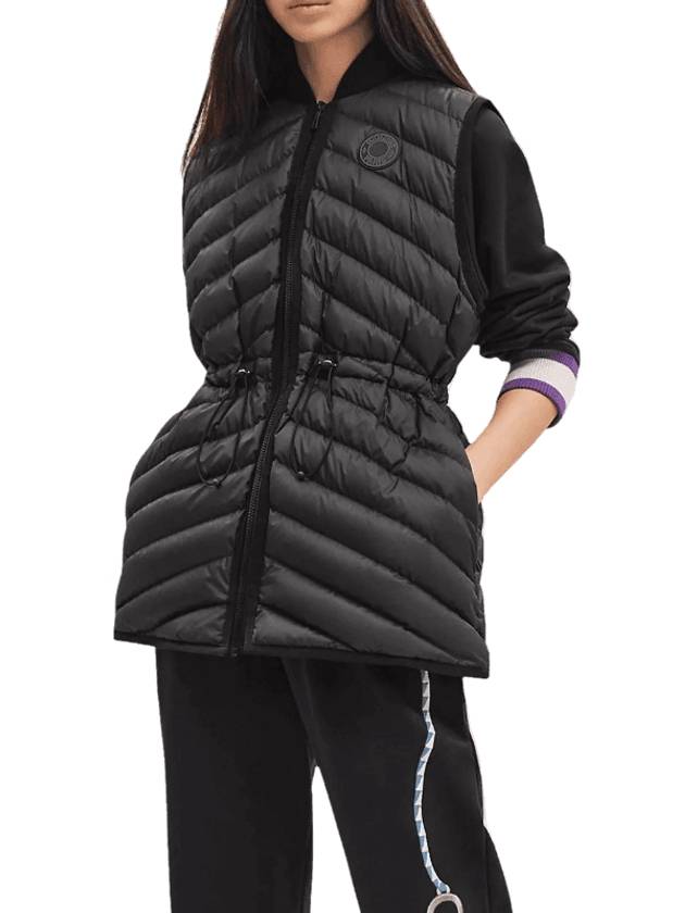 Women's Long Quilted Vest Noir