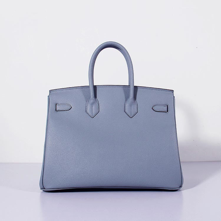 Hermes 35cm Birkin Bag Epsom Leather Blue Lin Gold