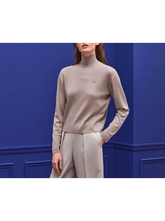 Women's Caleche Embroidered Cashmere Turtleneck Gray