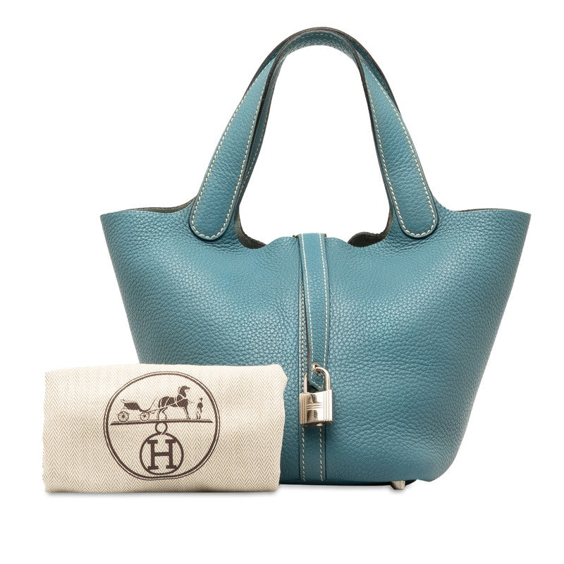 Hermes Picotin Lock PM Handbag Blue Jeans  Clemence  Hermes