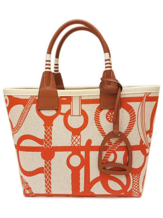 Women's Steeple 25 Tote Bag Ivory Orange H083621CK