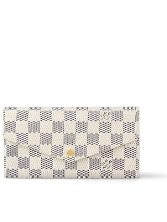 Women's Sara Damier Azur Long Wallet Ivory