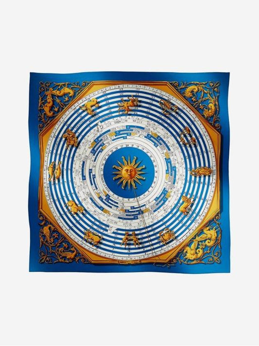 Astrology Forever Scarf 90 Blue Cobalt Vieil Or Blanc