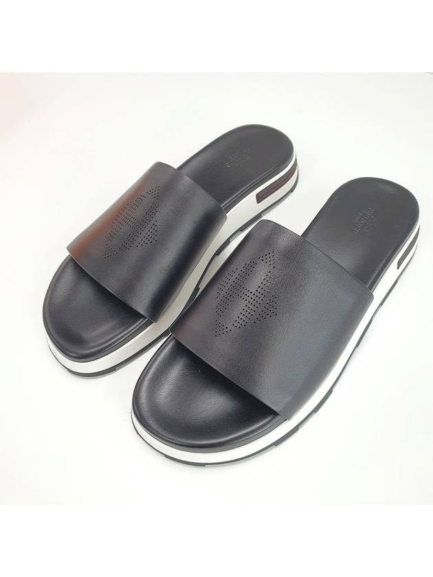 42 size REFLEX H logo punching slippers slide black 181354ZH