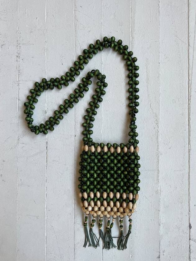 Wooden Beads Mini Bag GREEN