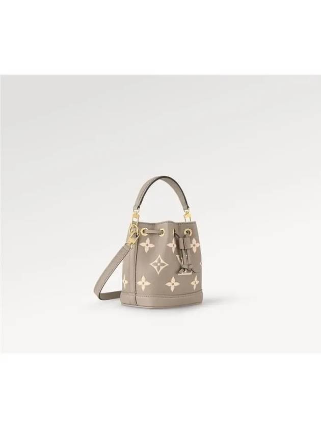 Women's Nano Noe Monogram Bucket Bag Grey Cream