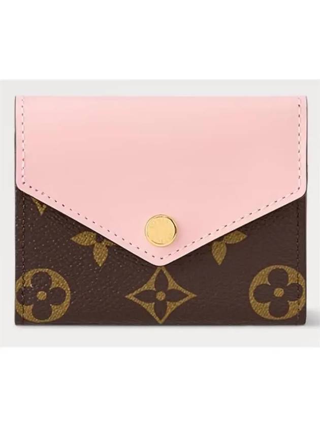 Zoe Monogram Flap Bicycle Wallet Rose Ballerine