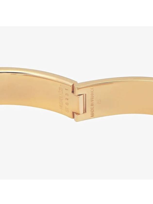 Hermes H700001F 7Z Clickash CLIC H gold aqua bangle bracelet