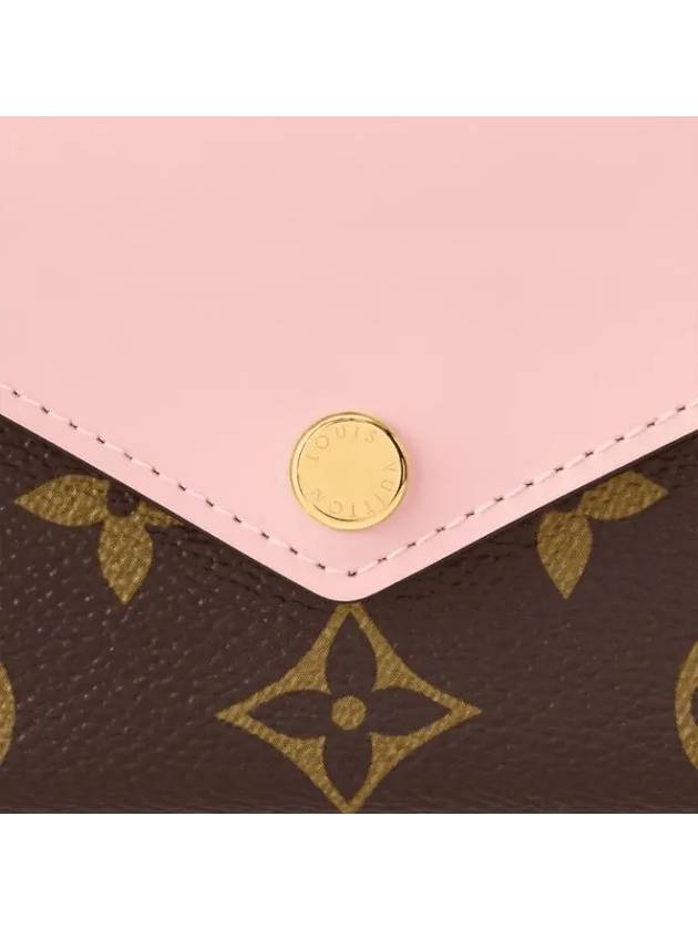 Zoe Monogram Flap Bicycle Wallet Rose Ballerine