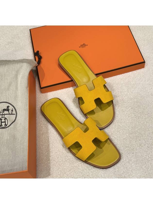 Women s Oran Sandals Calfskin Suede Yellow