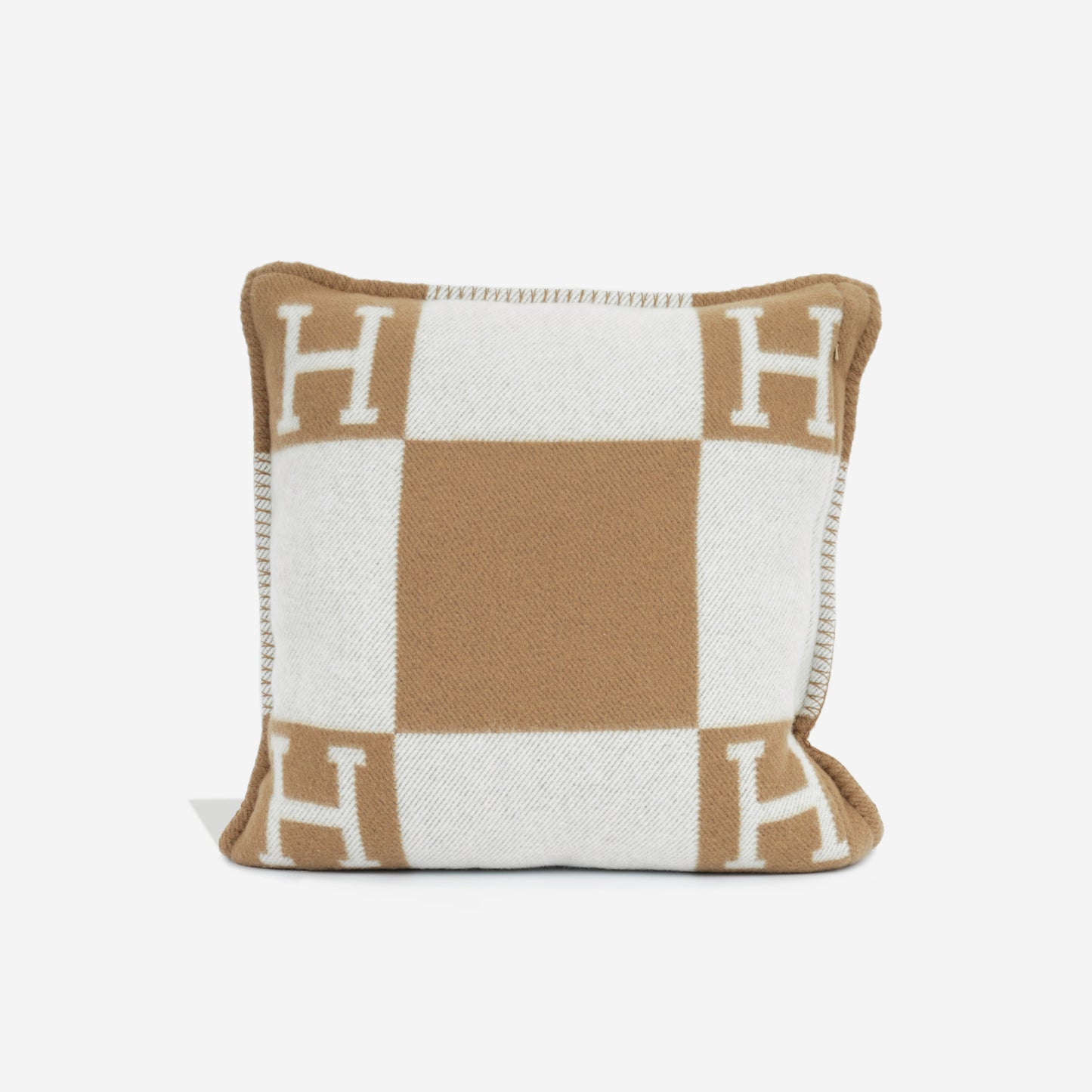 Hermes Avalon Pillow - Ecru/Camel