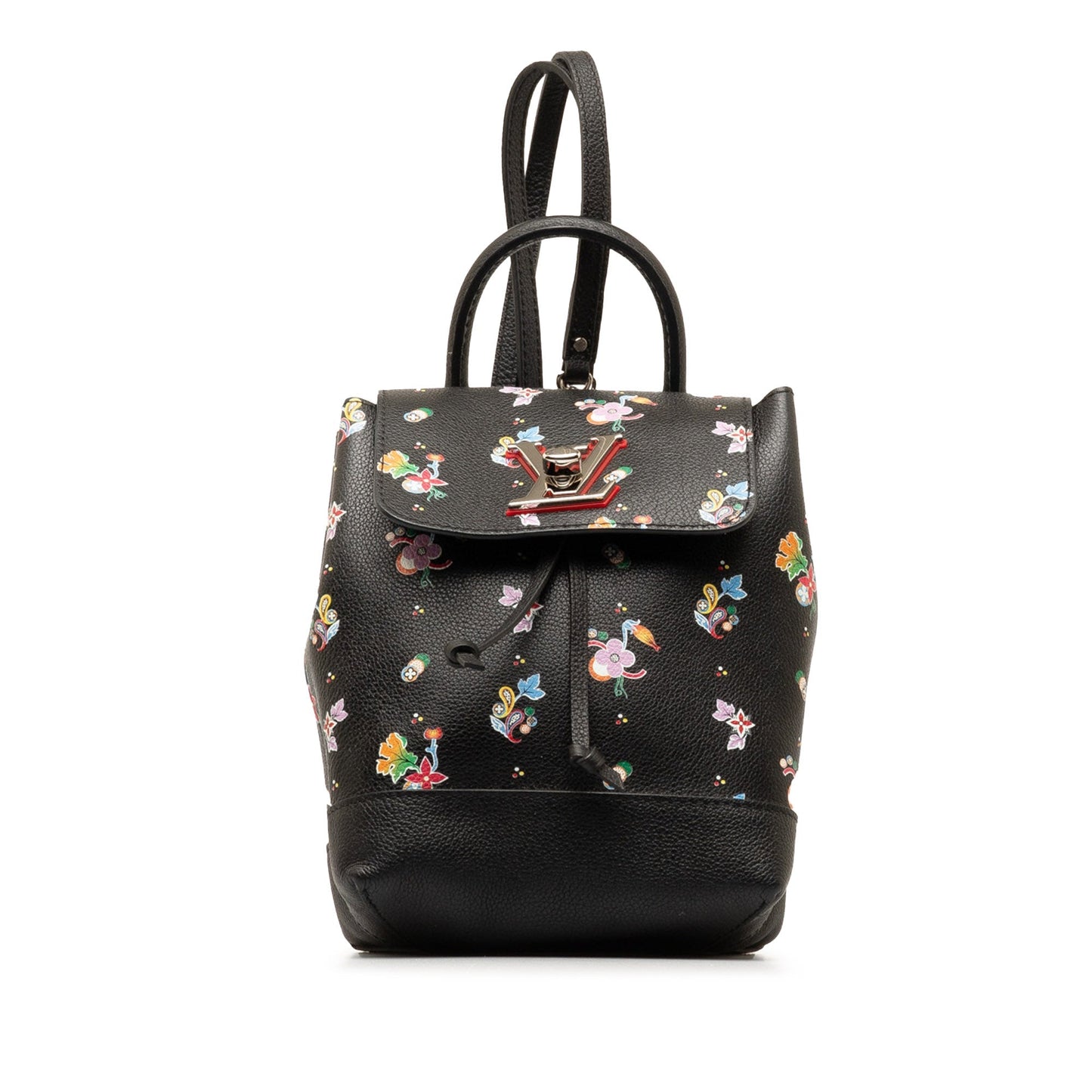 Black Louis Vuitton Lockme Floral Backpack