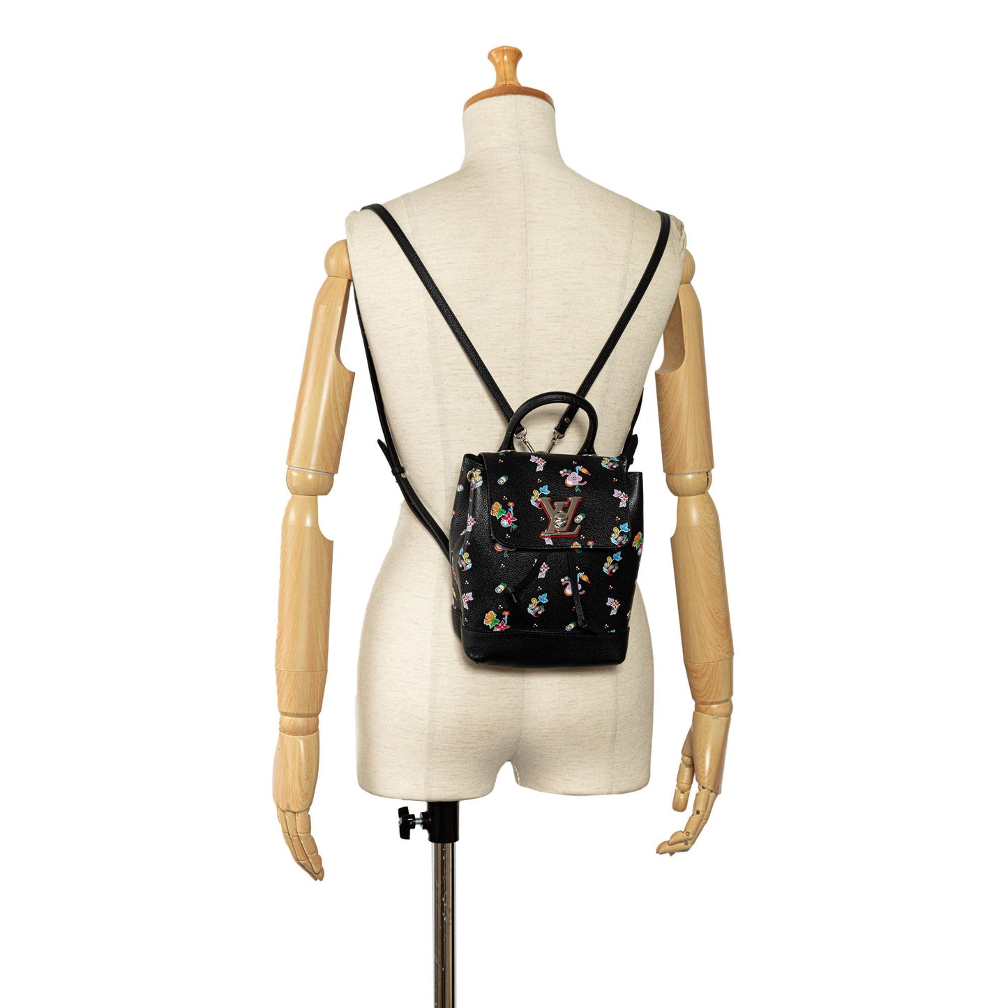 Black Louis Vuitton Lockme Floral Backpack