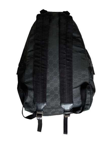 Gucci Black Nylon Leather Backpack