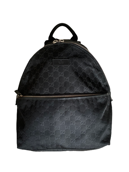 Gucci Black Nylon Leather Backpack