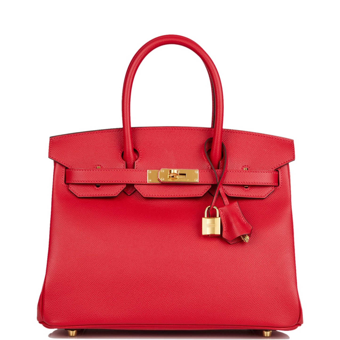 Hermes Birkin 30 Rouge Casaque Epsom Gold Hardware