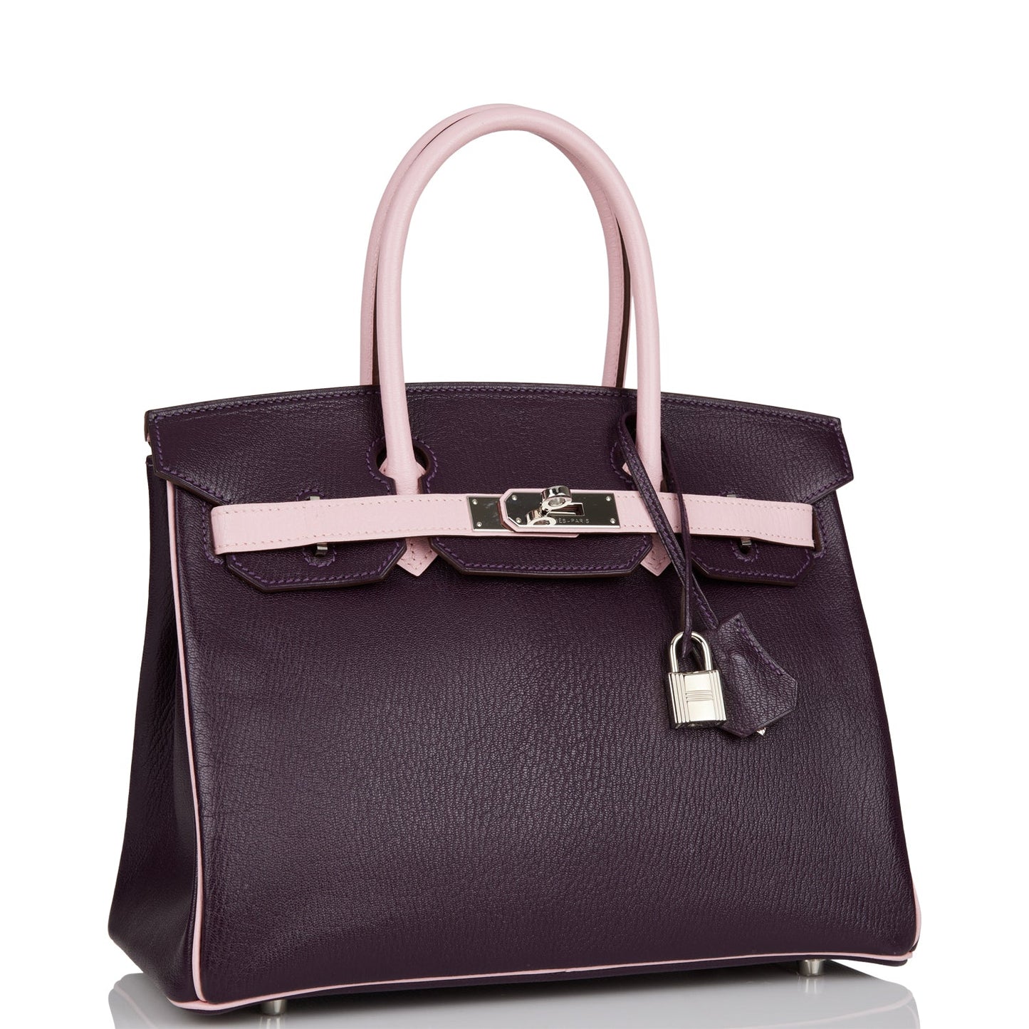 Hermes Special Order (HSS) Birkin 30 Raisin and Rose Sakura Chevre Palladium Hardware