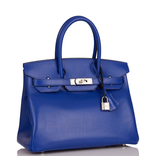 Hermes Birkin 30 Bleu Electric Tadelakt Palladium Hardware