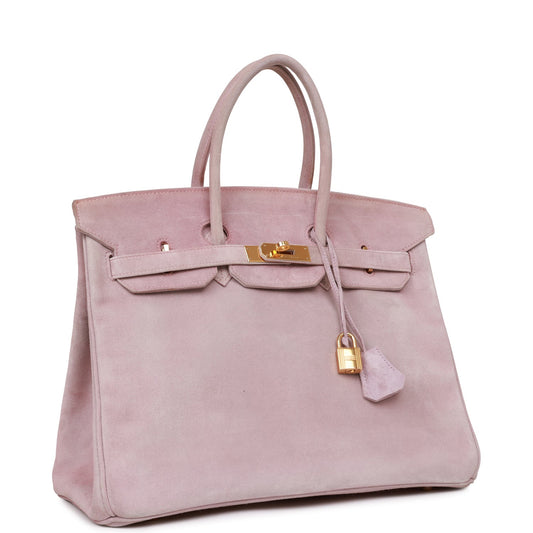 Vintage Hermes Birkin 35 Lilac Doblis Gold Hardware