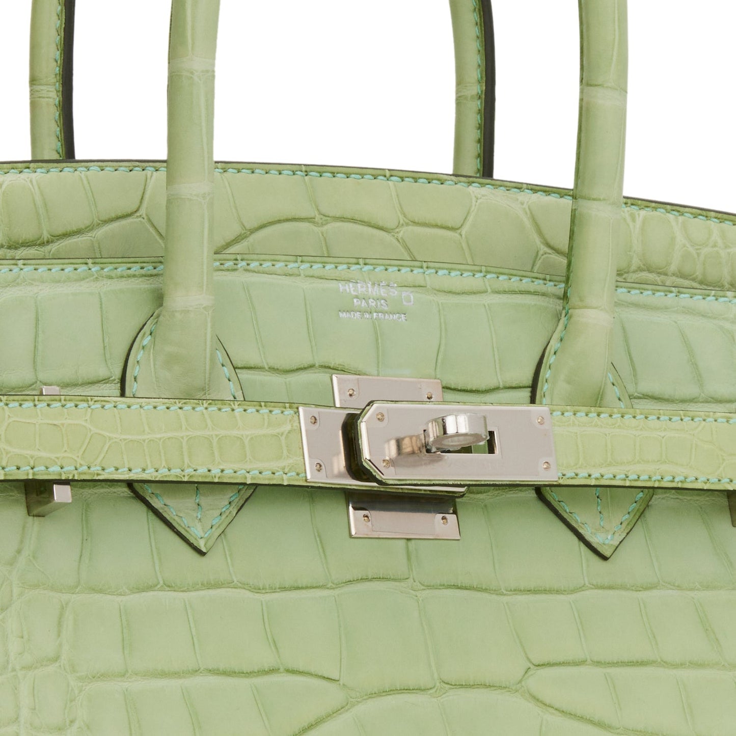 Hermes Birkin 30 Vert D'Eau Matte Alligator Palladium Hardware