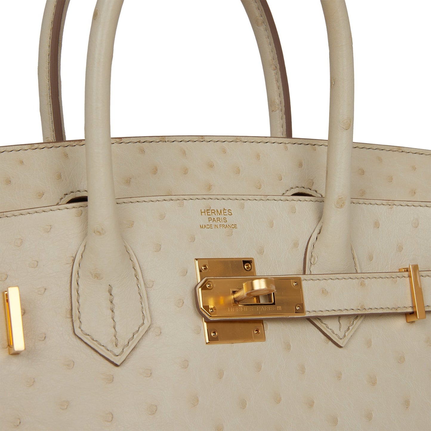 Hermes Birkin 30 Beton Ostrich Gold Hardware