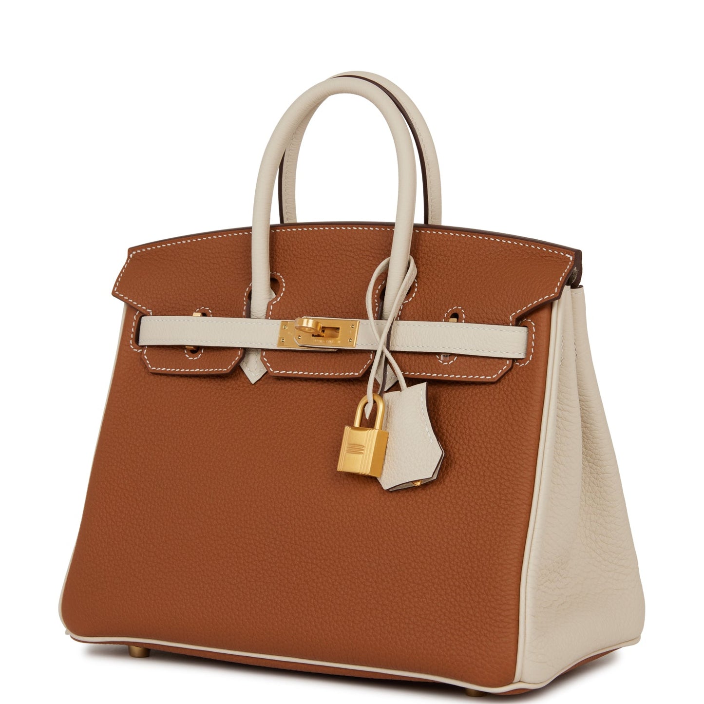 Hermes Special Order (HSS) Birkin 25 Gold and Craie Togo Brushed Gold Hardware