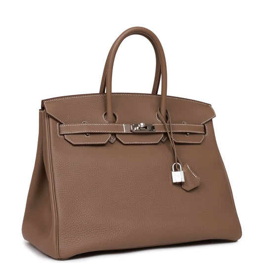 Hermes Birkin 35 Etoupe Togo Palladium Hardware