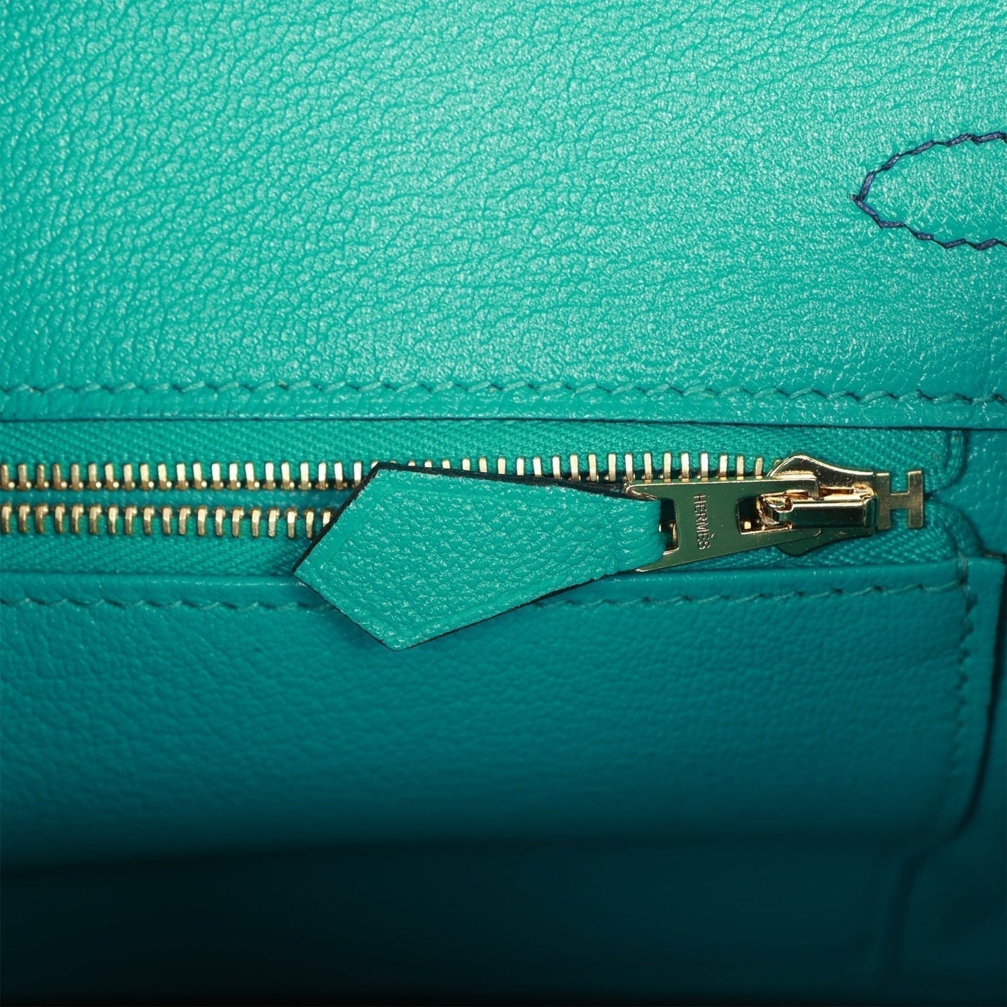 Hermes Special Order (HSS) Birkin 25 Bleu Saphir and Vert Vertigo Chevre Brushed Gold Hardware