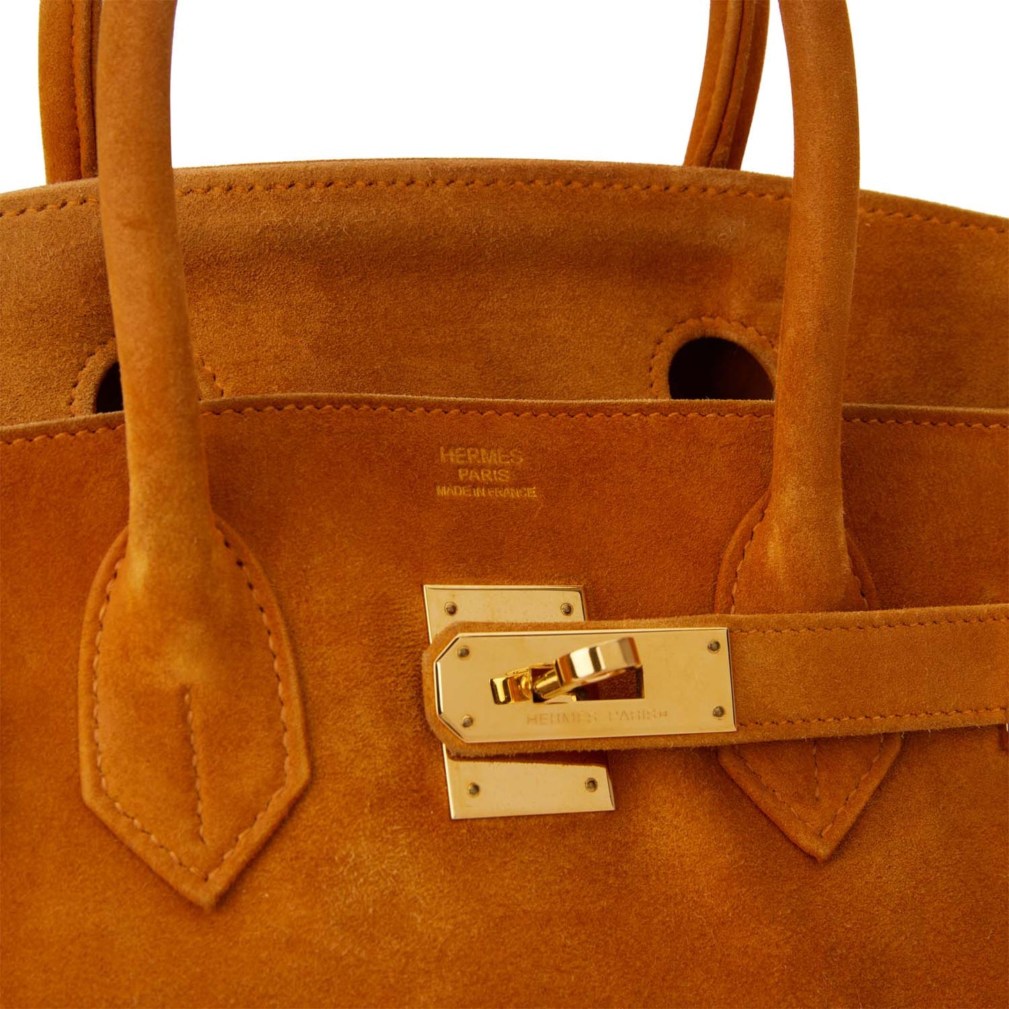 Vintage Hermes Birkin 30 Orange H Doblis Gold Hardware