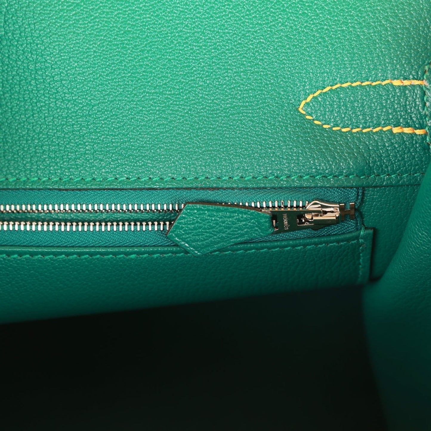 Hermes Special Order (HSS) Birkin 30 Jaune D'Or and Malachite Epsom Brushed Palladium Hardware