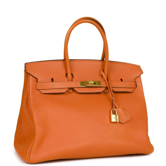 Hermes Birkin 35 Orange H Togo Gold Hardware