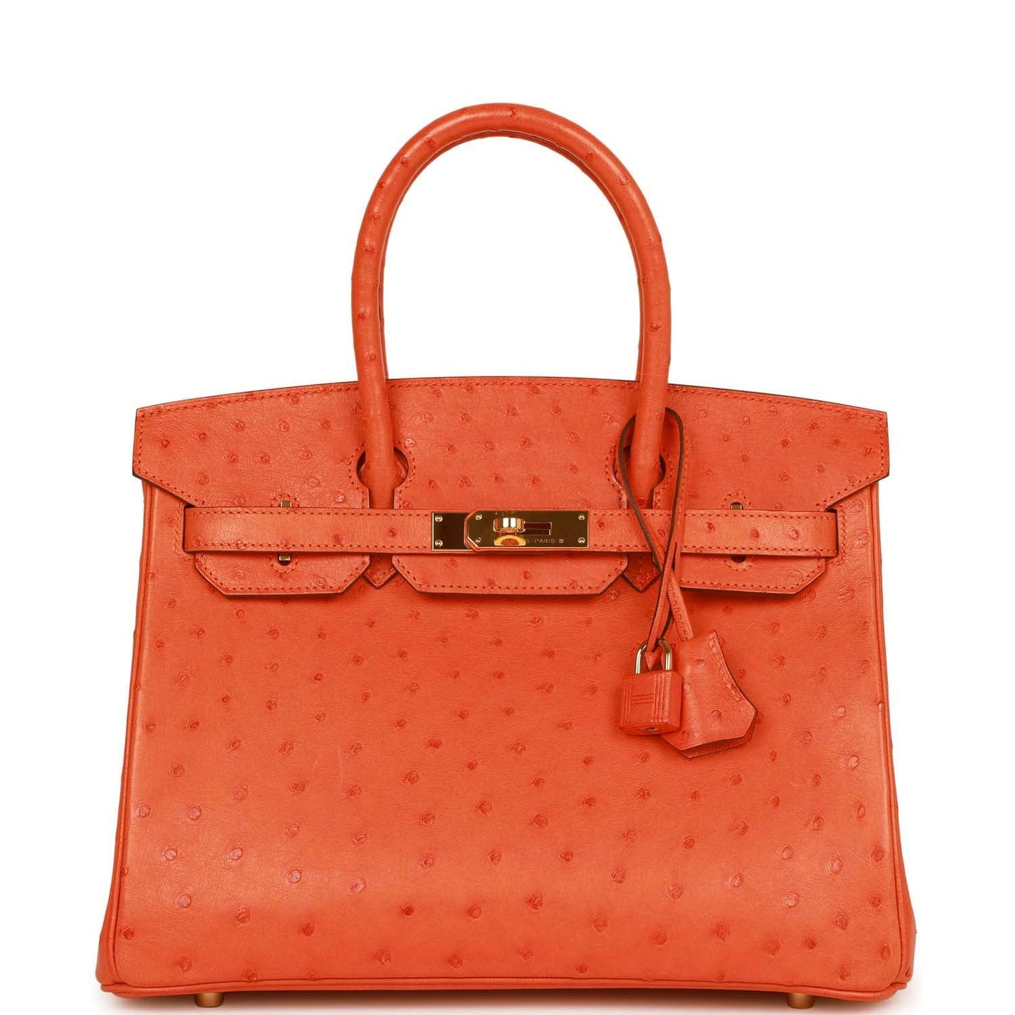 Hermes Birkin 30 Tangerine Ostrich Gold Hardware