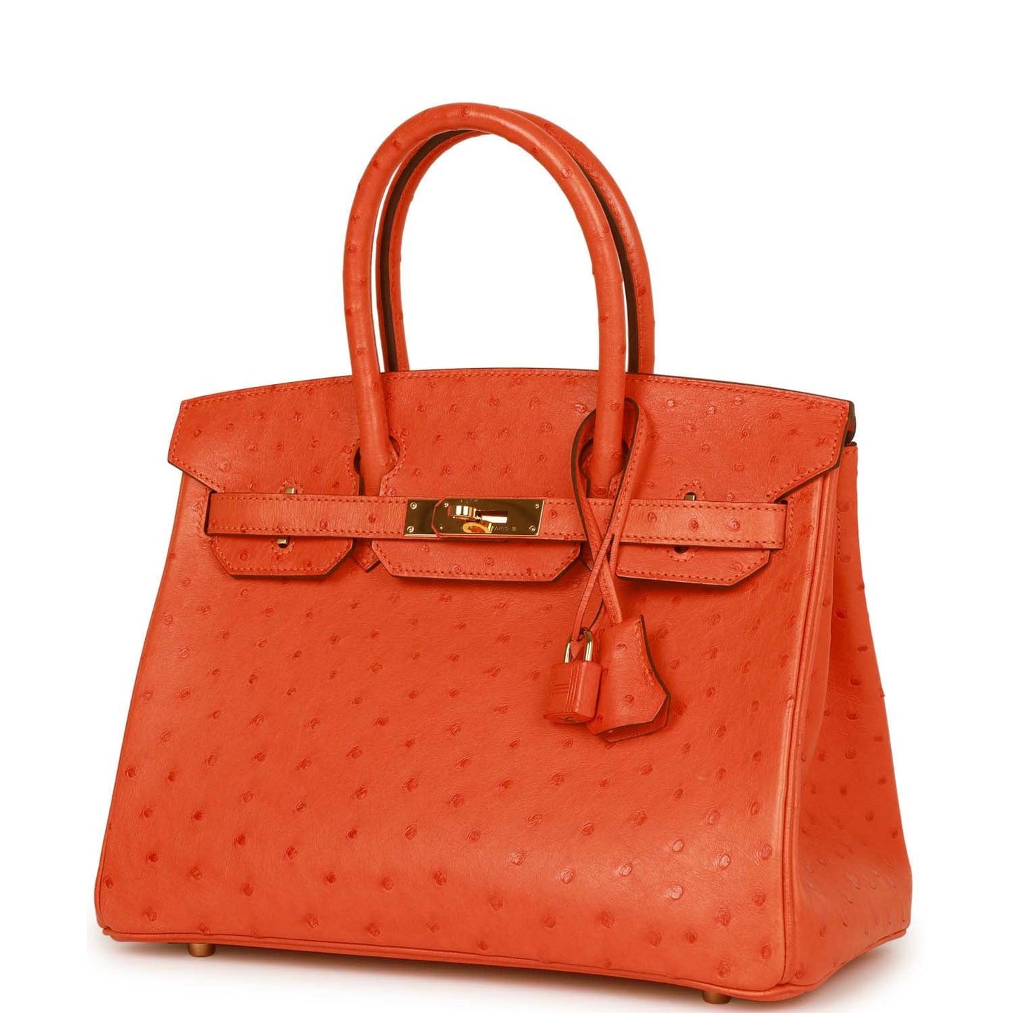 Hermes Birkin 30 Tangerine Ostrich Gold Hardware