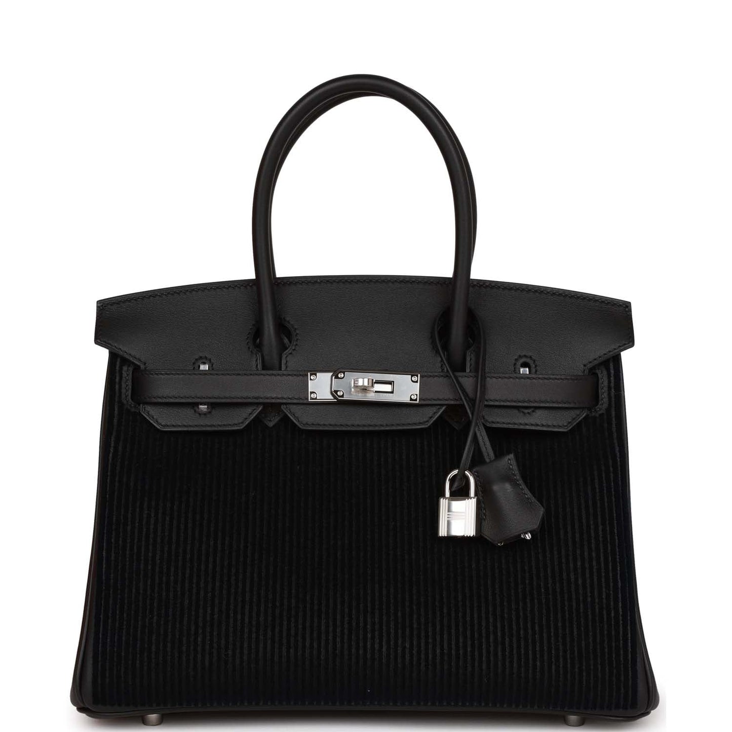 Hermes Birkin 30 Cote-a-Cote Tuffetage and Black Swift Palladium Hardware