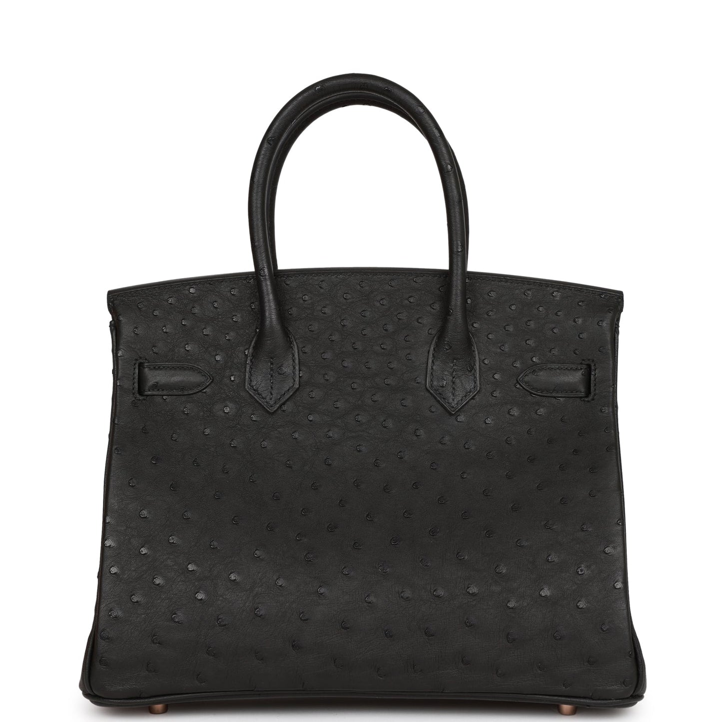 Hermes Birkin 30 Black Ostrich Rose Gold Hardware